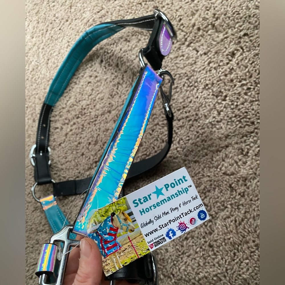 Starpoint Horsemanship Holographic leather horse halter - Picture 2 of 8